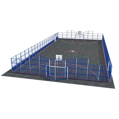 Το Cincinnati Arena, με τον εκτεταμένο χώρο παιχνιδιού 38x19 μ., είναι ένα από τα μεγαλύτερα πολύ-αθλητικά γήπεδα, ιδανικό για την ενθάρρυνση αυθόρμητης δραστηριότητας σε ολόκληρη την κοινότητα. Διαθέτει δύο περιοχές τέρματος με μπασκέτες και έχει σχεδιαστεί για τμηματικές προπονήσεις και ανταγωνιστικό παιχνίδι. Για πρόσθετη ασφάλεια και συγκράτηση της μπάλας, περιλαμβάνει δύο εισόδους με κλειδί και πύλες και πλευρικά πάνελ ύψους 3 μέτρων που υψώνονται στα 4 μέτρα στα άκρα. Αυτό το στάδιο χρησιμεύει ως φυσικός χώρος συγκέντρωσης, προωθώντας την ελεύθερη, ολοήμερη αθλητική πρόσβαση για άτομα όλων των ηλικιών.